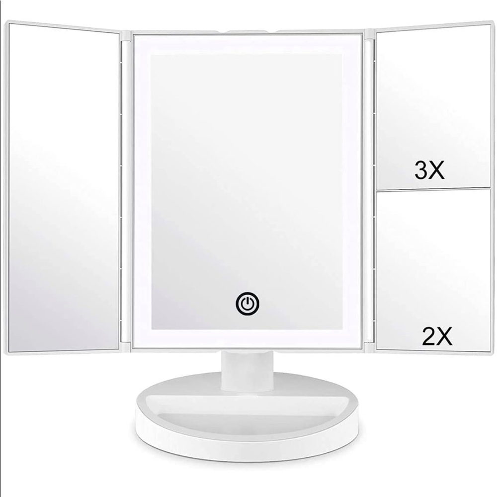 NEW! Lighted Makeup Mirror Magnification Dimmable Touch Control Portable White